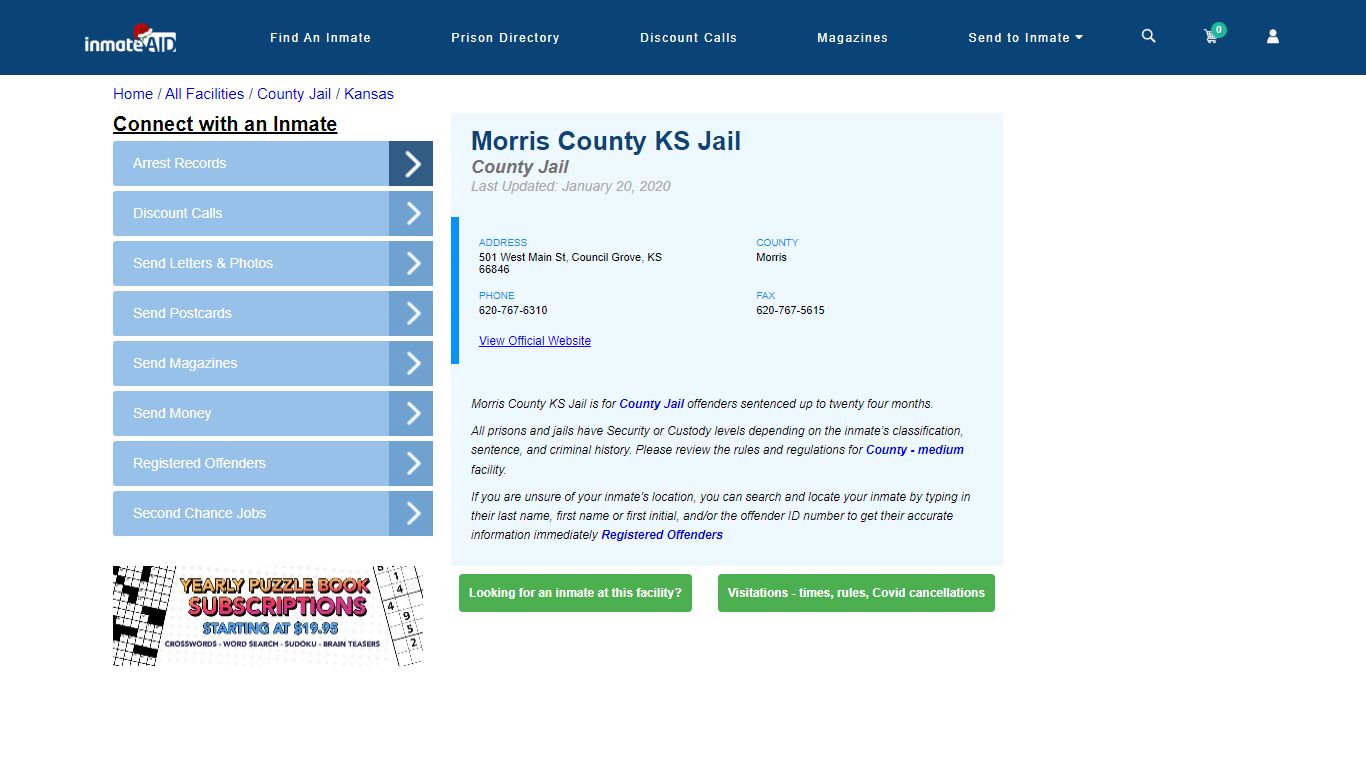 Morris County KS Jail - Inmate Locator - Council Grove, KS