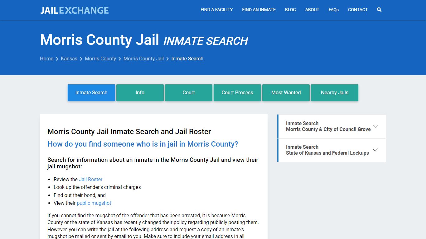 Inmate Search: Roster & Mugshots - Morris County Jail, KS